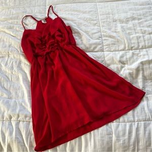 Red Ruffle Front Dress Size M